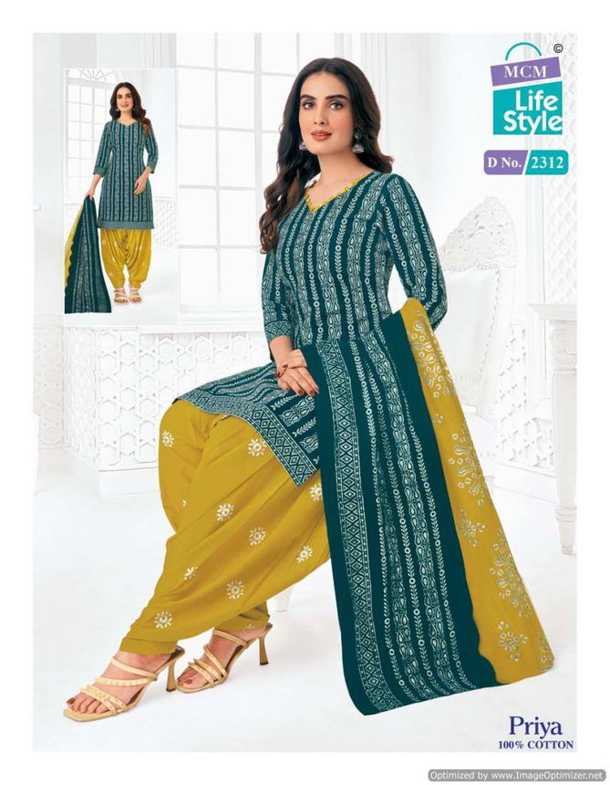 Priya Vol 23 By MCM Lifestyle Daily Wear Printed Cotton Dress Material Wholesale Market In Surat